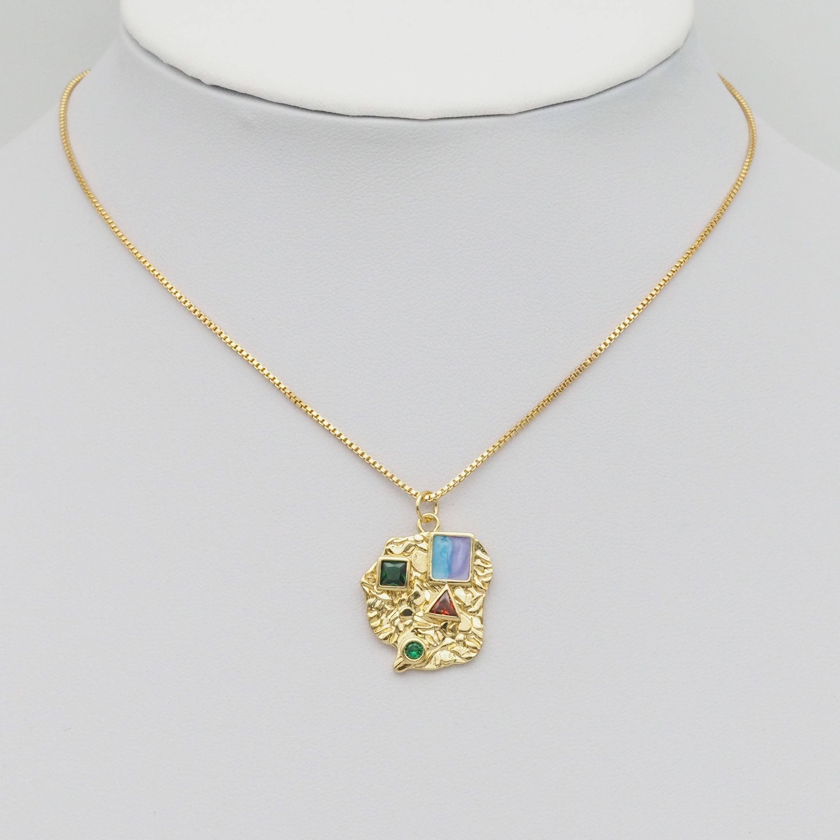 Gold Colorful CZ Bird Shape Charm, Sku#Y802