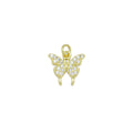 Cute CZ Gold Butterfly Charm Pendant, Sku#LK1062