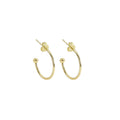 Gold hoop with ball end Earrings, Sku#LX385