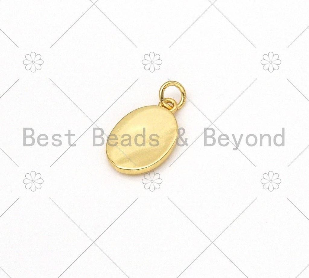 Enamel Puple Pink White Heart On Oval Shape Pendant,18K Gold Filled Enamel Heart Charm,Enamel Jewelry, 15x10mm,Sku#Z1391