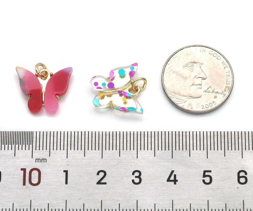 Colorful Butterfly Charm, Sku#FH216