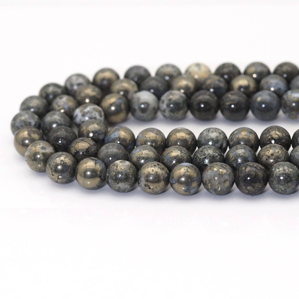 Genuine Silver Agate, 6mm/8mm/10mm Round Smooth Beads, Sku#U1616