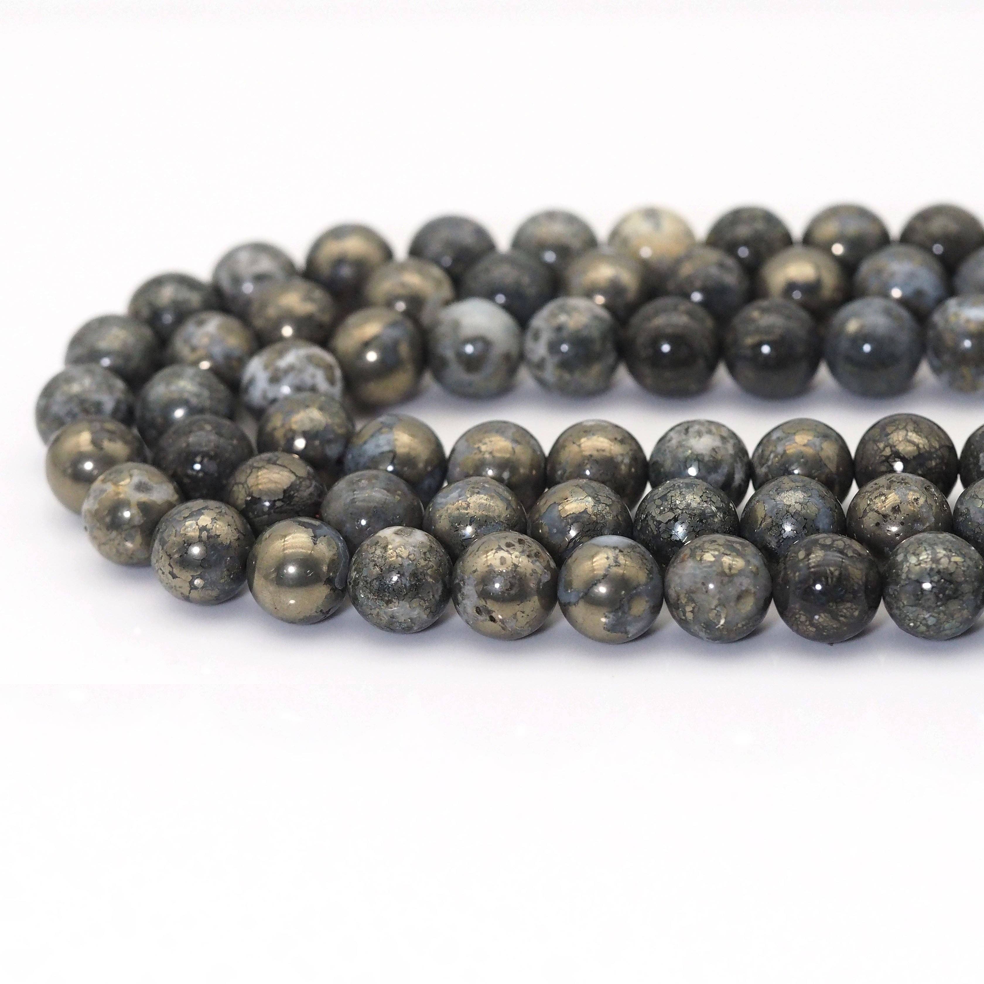 Genuine Silver Agate, 6mm/8mm/10mm Round Smooth Beads, Sku#U1616