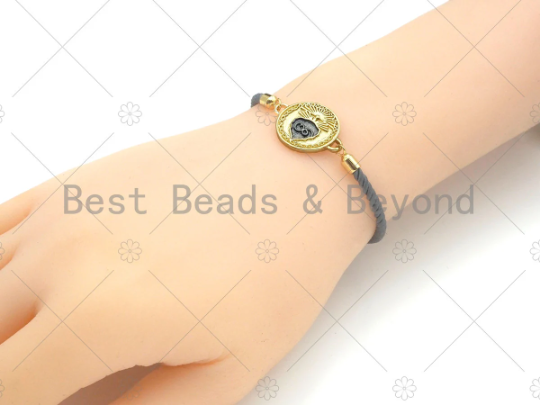 Black Enamel Heart On Round Coin Shape Connector, 18K Gold Enamel Link, Necklace Bracelet Charm Pendant,18x23mm,Sku#Z1329