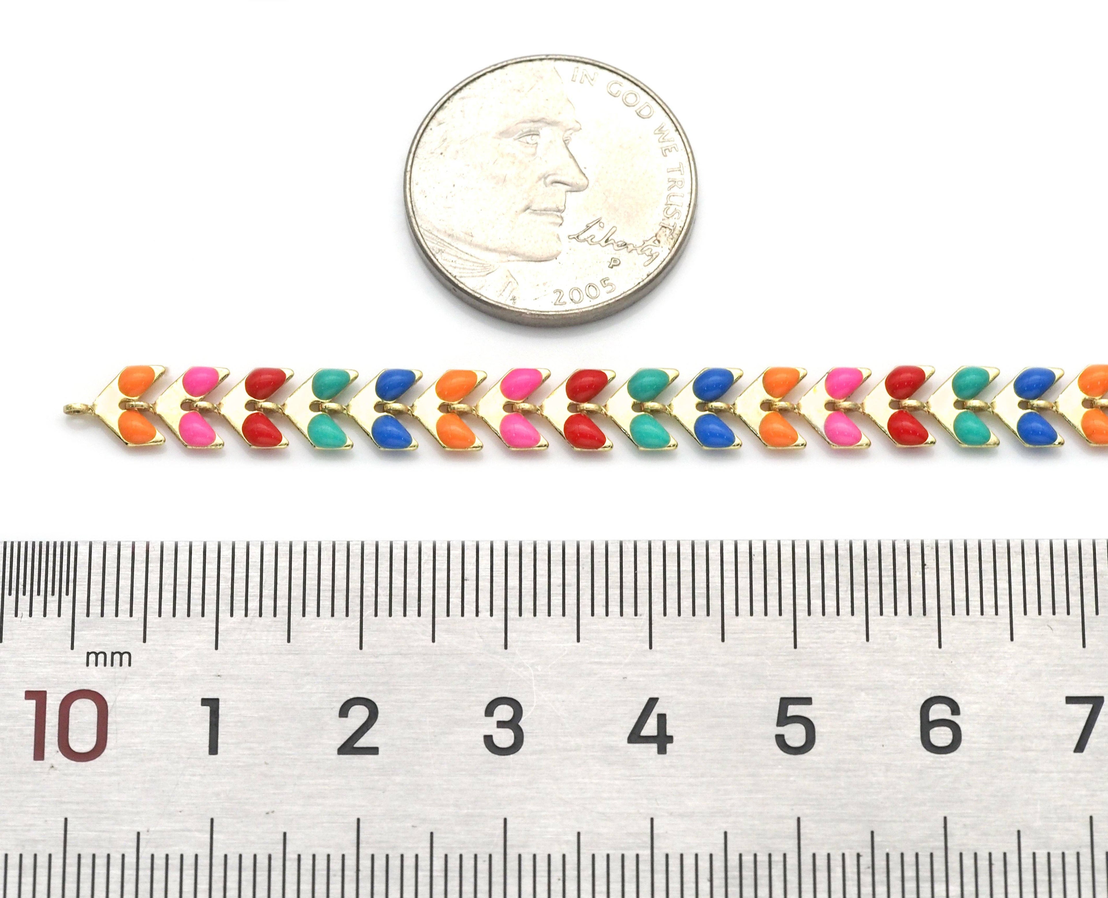 Colorful Gold Arrow Enamel Chain by yard/Necklace,sku#HX03
