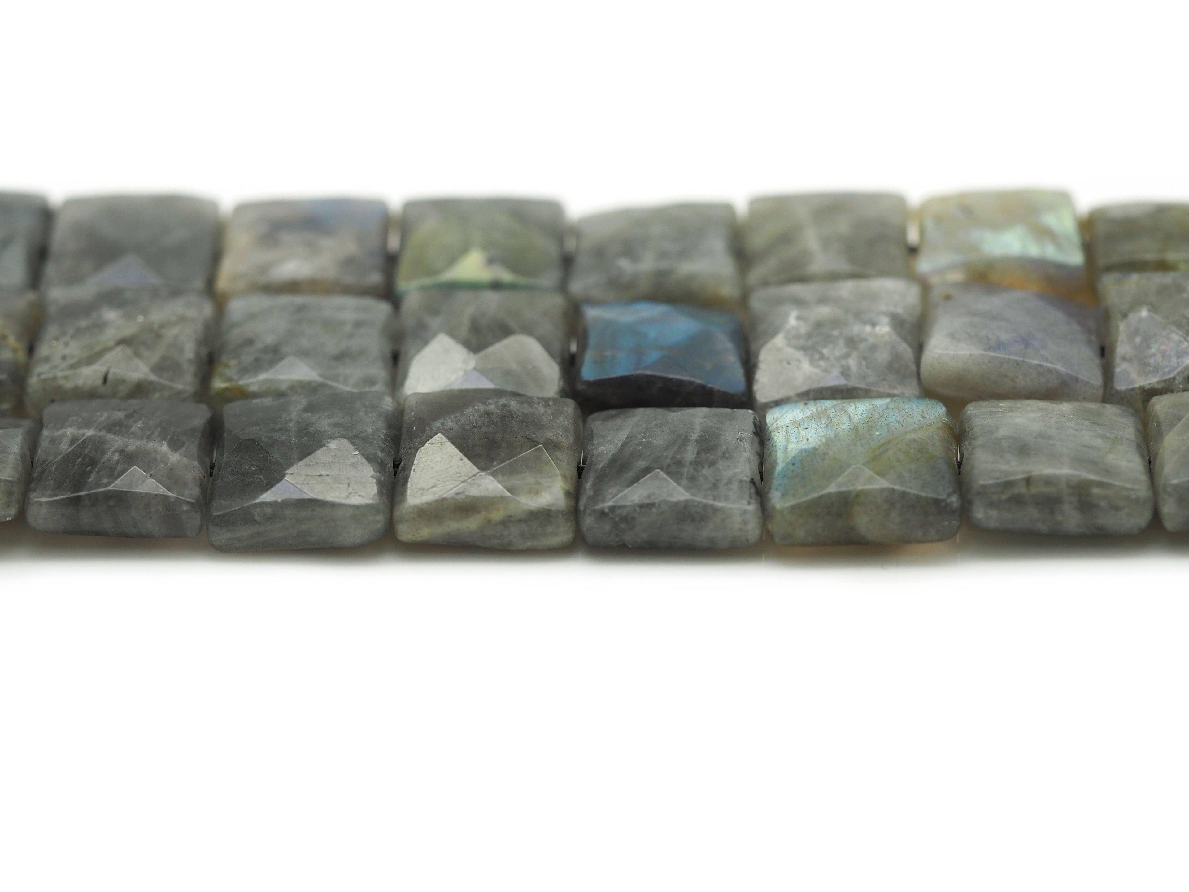 Natural Quality Faceted Square Labradorite Beads, Sku#HY8