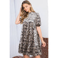 Martina-Leopard Print Velvet Mini Dress