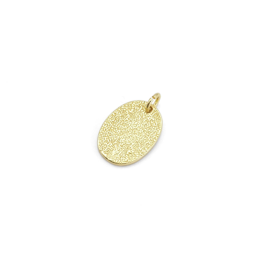 Matte Gold Silver North Star Oval Charm, Sku#Z1469