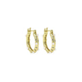Gold White Pearl Round Ring Hoop Earrings, Sku#LX393