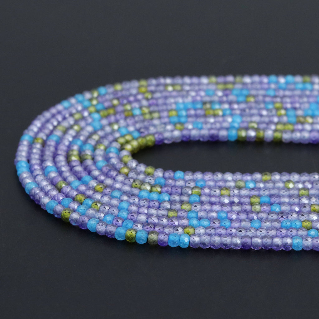 2x3mm Faceted Rondelle CZ Beads, Sku#U2148