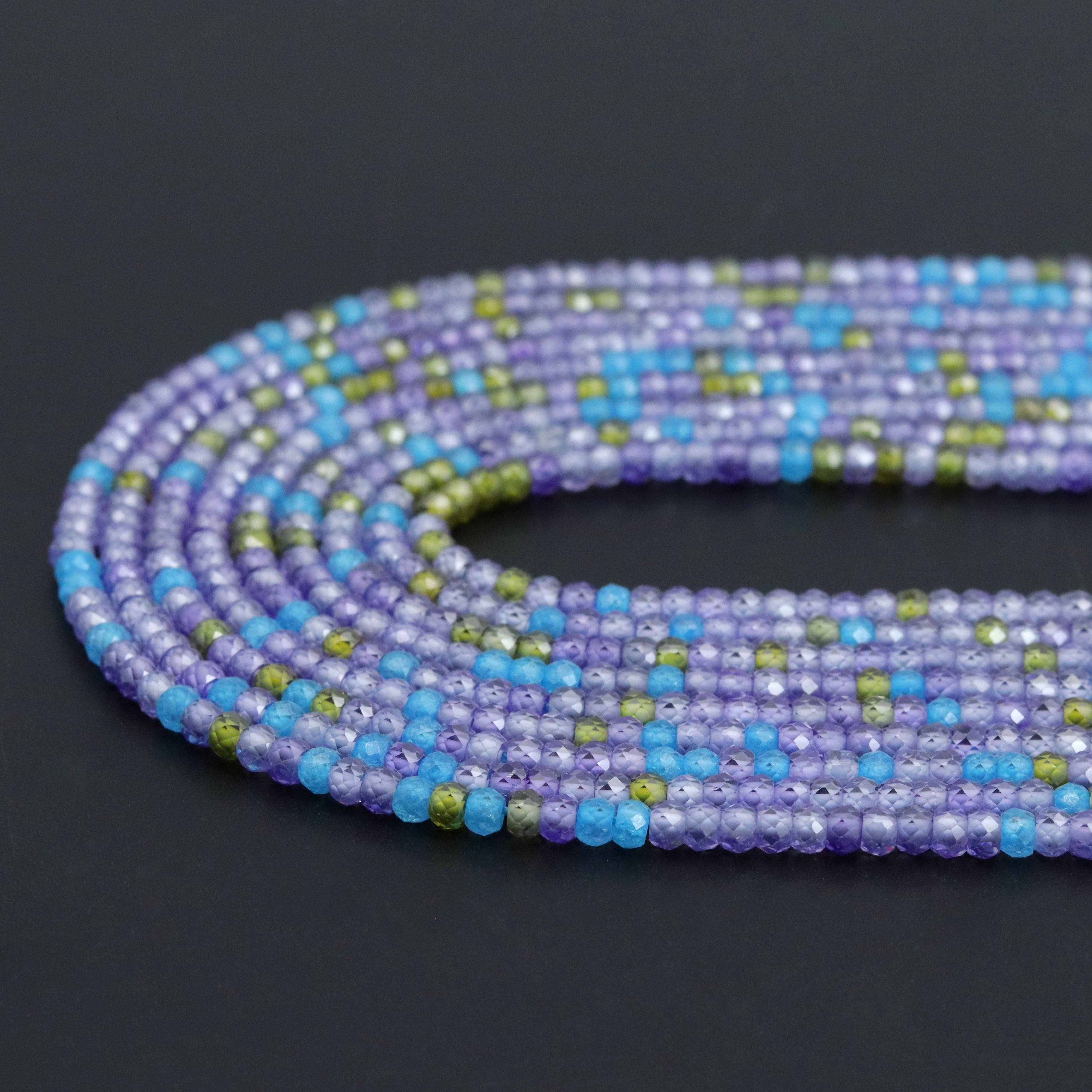 2x3mm Faceted Rondelle CZ Beads, Sku#U2148