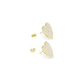 White Pearl Heart Earrings, Sku#LD611