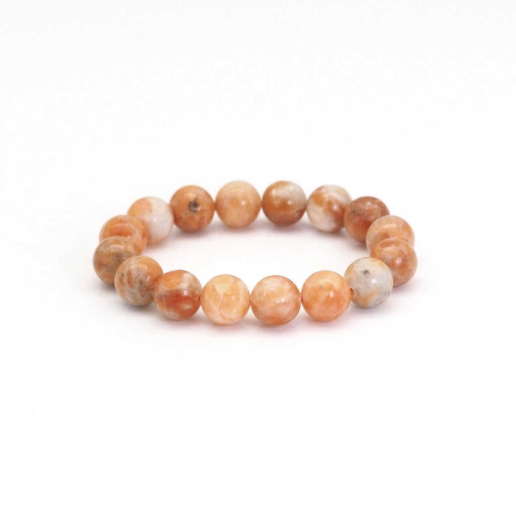 Orange Calcite Round Smooth Stretchy Bracelet, Sku#EF405