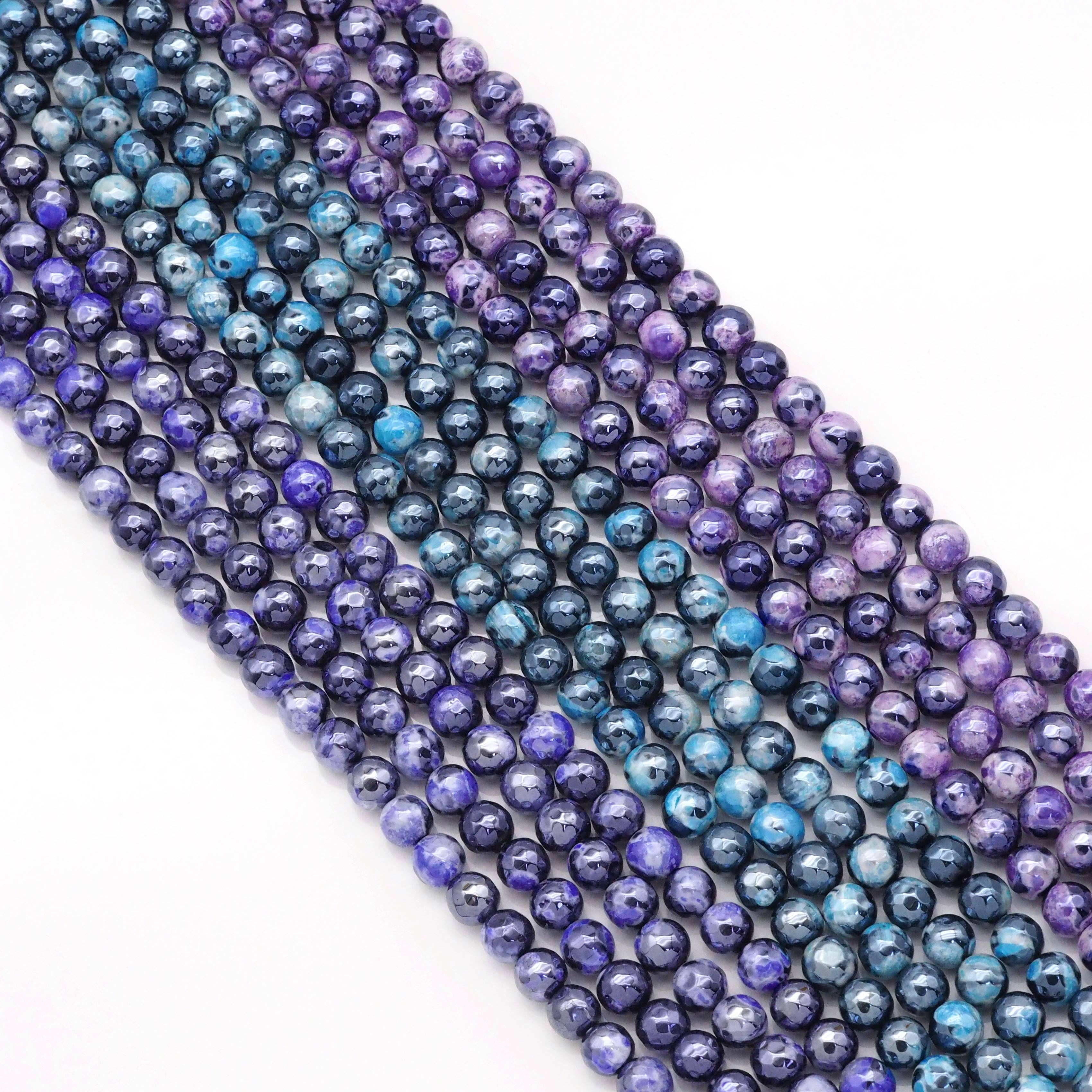 New!!! Mystic Agate Round Faceted Beads, Sku#U1761