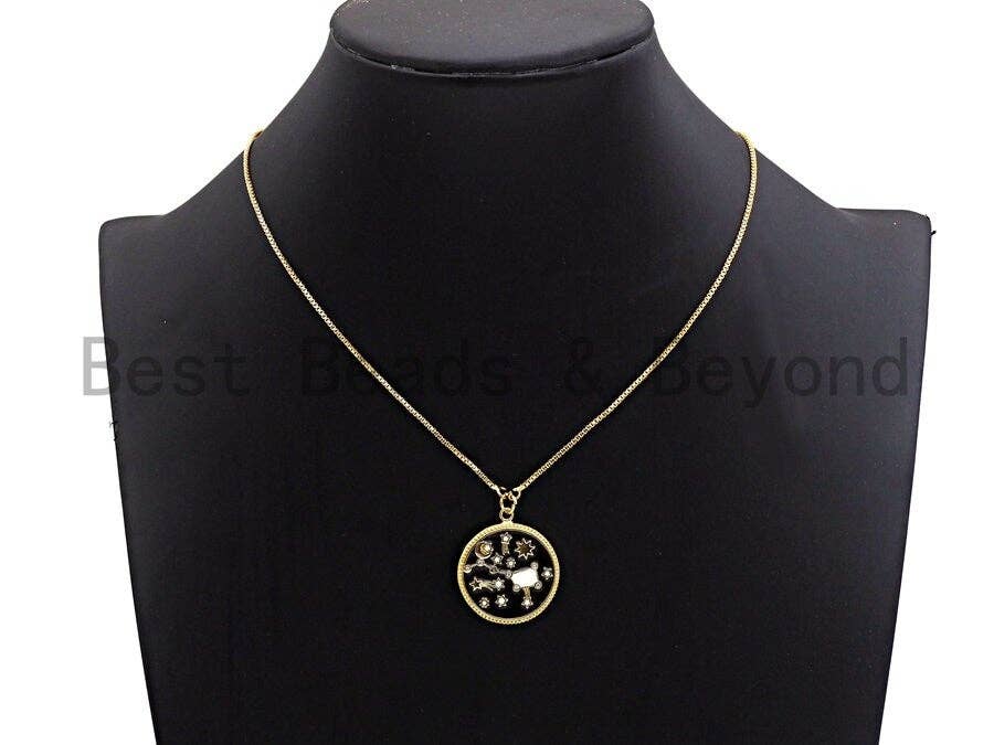 Black White Enamel Moon Star Big Dipper Sky Charms Pendant, Enamel Pendant,Enamel Round Pendant, Oil Drop jewelry Findings, 24x28mm,sku#Z364