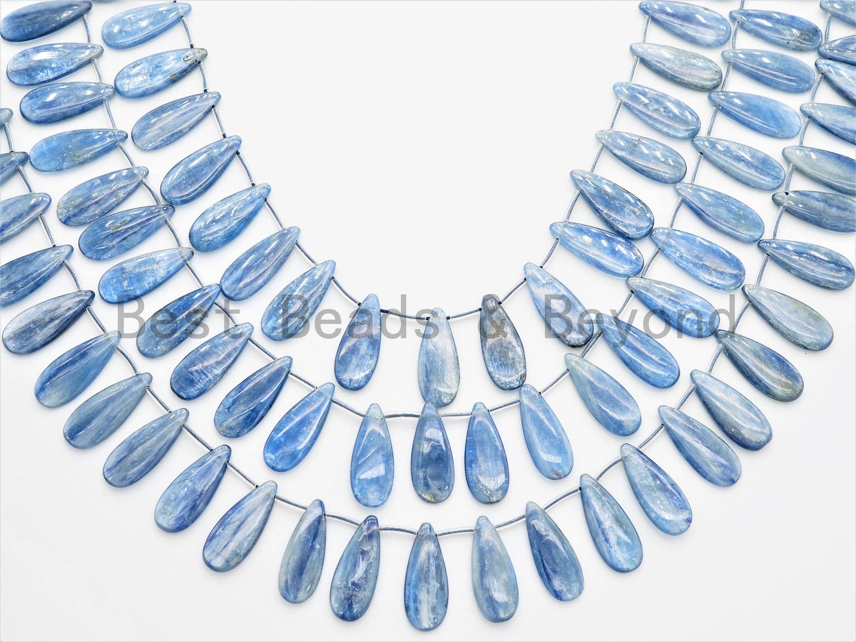 High Quality Natural Kyanite beads, 10x24mm/12x25mm,Teardrop Top Drilled Gemstone Beads, 16inch strand, SKU#U327