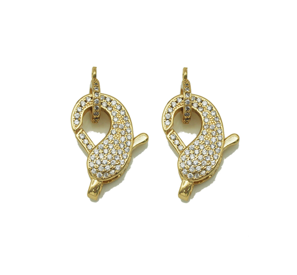 CZ Lobster Clasp Charm, Sku#LD298