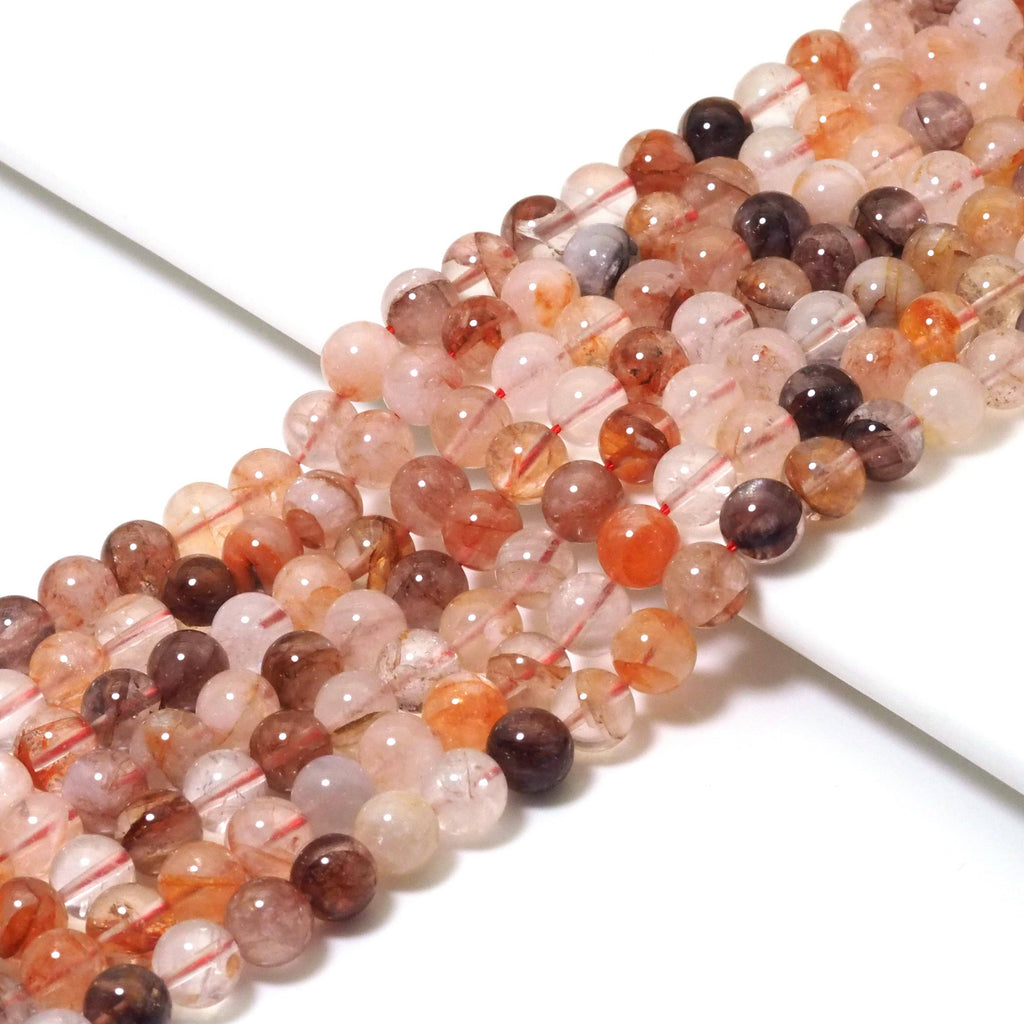 Genuine Red Hematoid Quartz Round Smooth Beads, 6mm/8mm/10mm, Sku#U1598