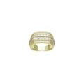 Clear CZ Gold Multiline baguette cz Adjustable Ring, Sku#LX662