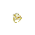 Baguette CZ Rectangle Center Statement Adjustable Ring, Sku#LK1069