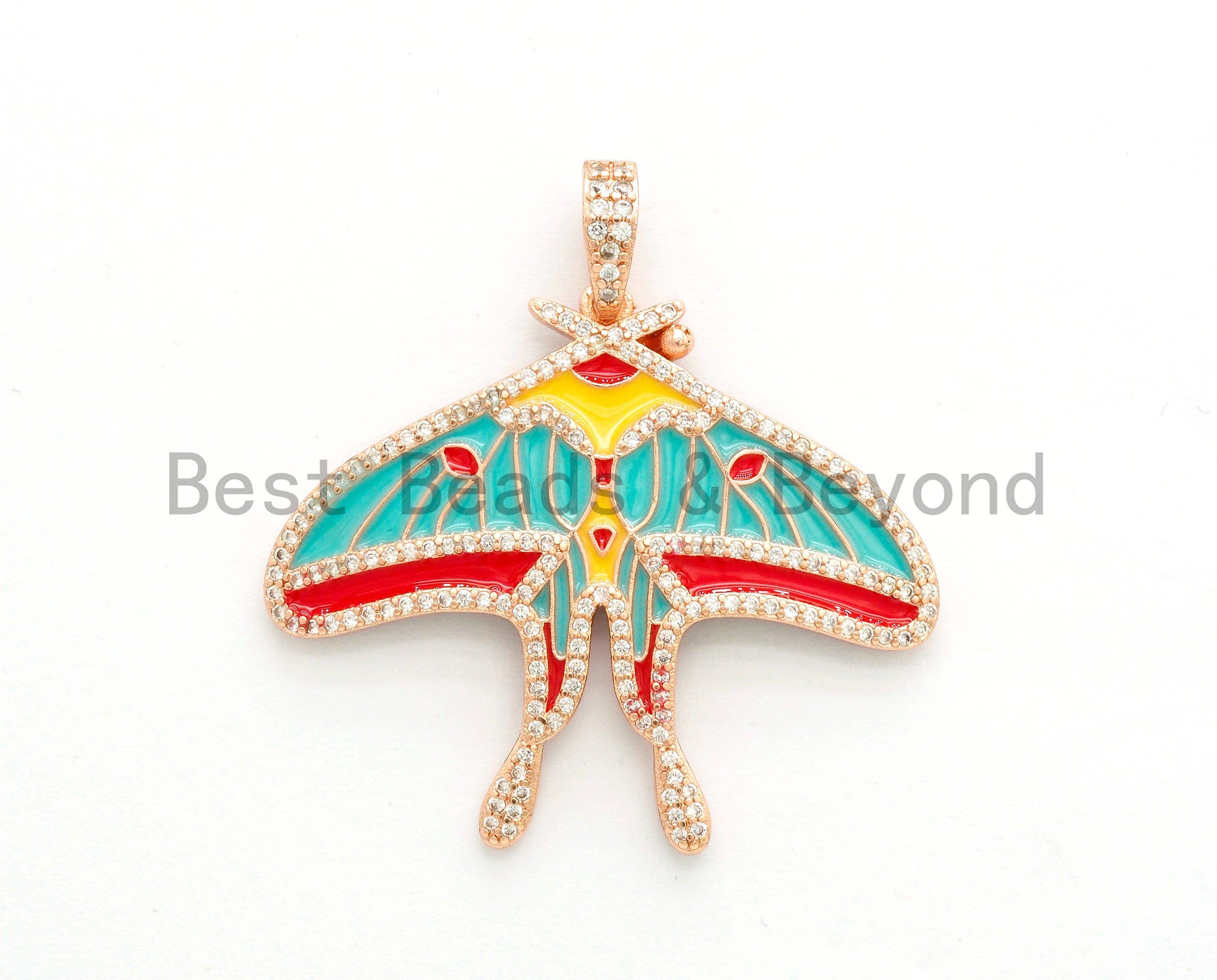 NEW Enamel Colorful Kite Shape Pendant,CZ Micro Pave Oil Drop Kite pendant,Enamel pendant,Enamel Jewelry,35x41mm,sku#F588