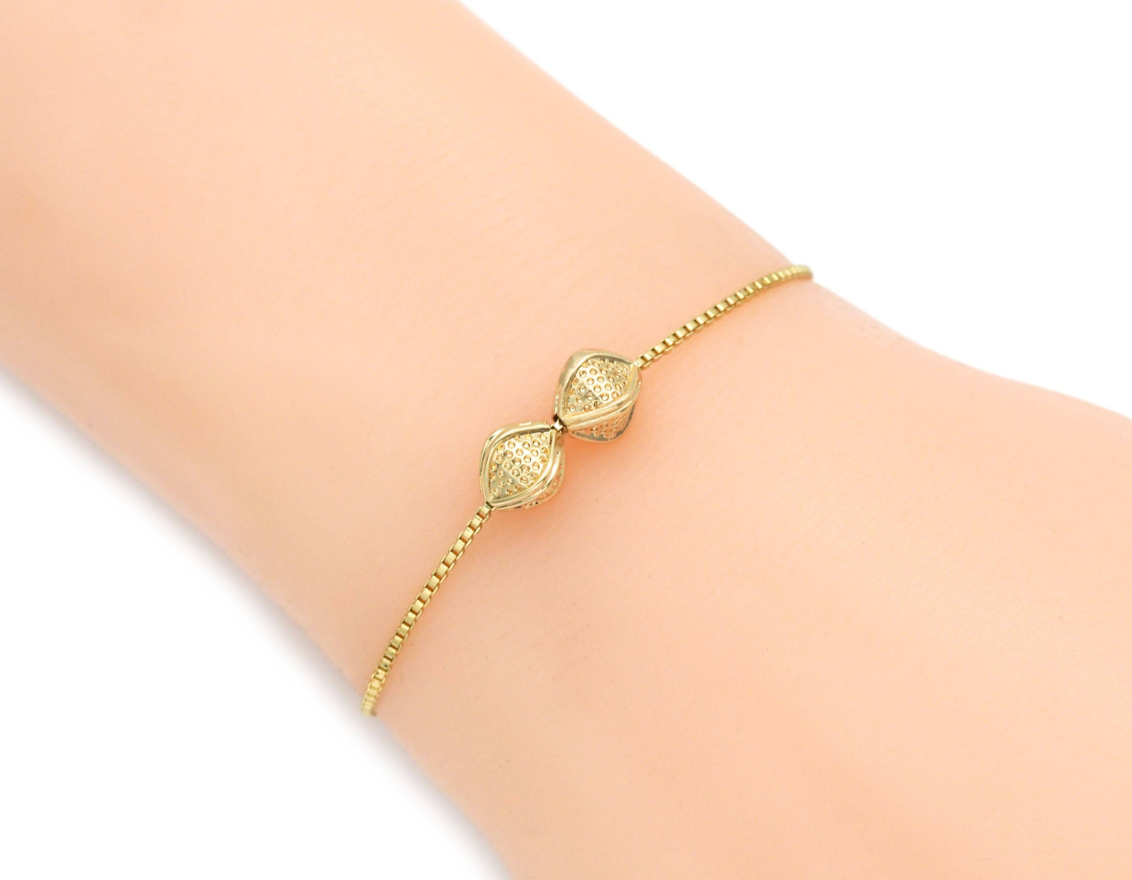 Gold Bicone Spacer Beads, Sku#ZX111