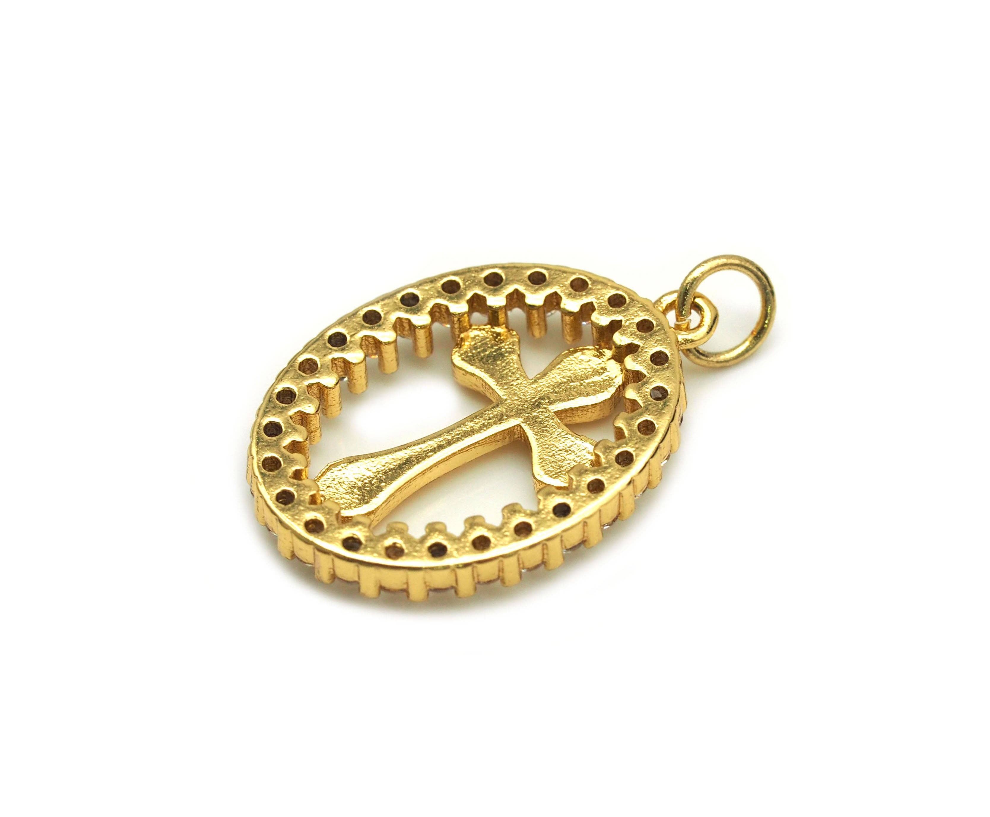 CZ Cross Charm, Sku#JL89