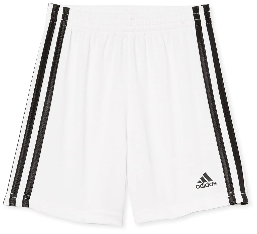 adidas boys Classic 3-stripes Shorts 7 White - # BOAA13610002