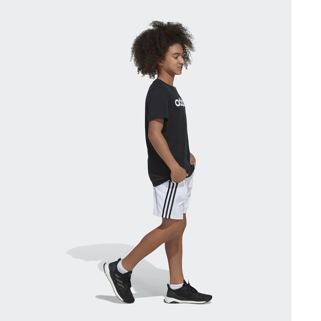 adidas boys Classic 3-stripes Shorts 7 White - # BOAA13610002