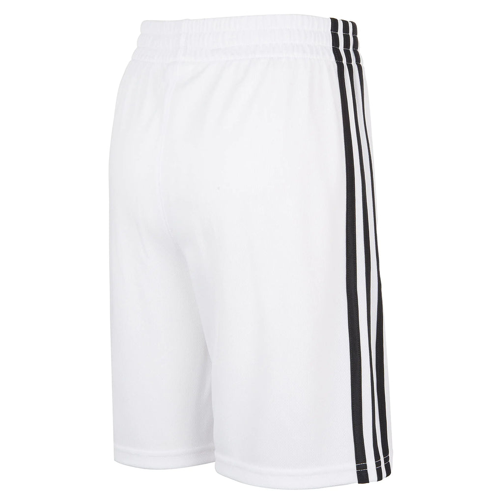 adidas boys Classic 3-stripes Shorts 7 White - # BOAA13610002