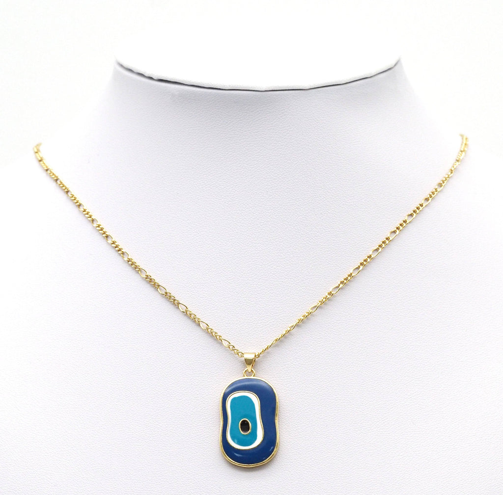 Blue Enamel Evil Eye Puddle Charm, Sku#LK723