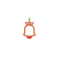 Red Enamel Gold Christmas Bell Charm Pendant,Sku#LK1208