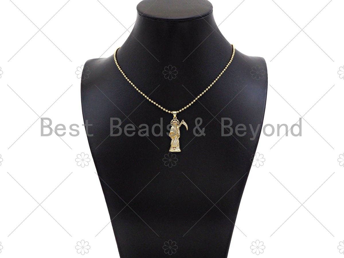 CZ Micro Pave Imperial Bodyguard  Shape Pendant/Charm, 18K Dainty Gold Charm, Necklace Bracelet Charm Pendant,16x33mm, Sku#LD29
