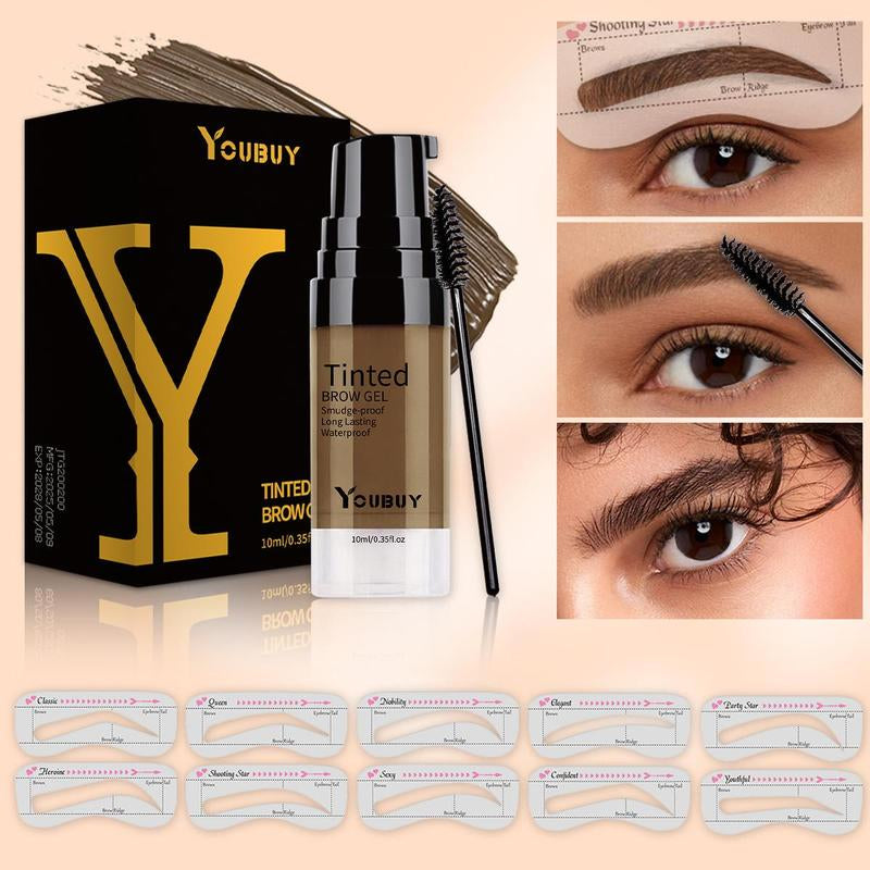 Brow Gel & 4-Prong Eyebrow Pen Set - Smudge-Proof & Water-Resistant for Long-Lasting, Natural-Looking Brows