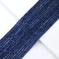 Fine Cut Sapphire Jade Round Faceted Beads, Sku#U1788