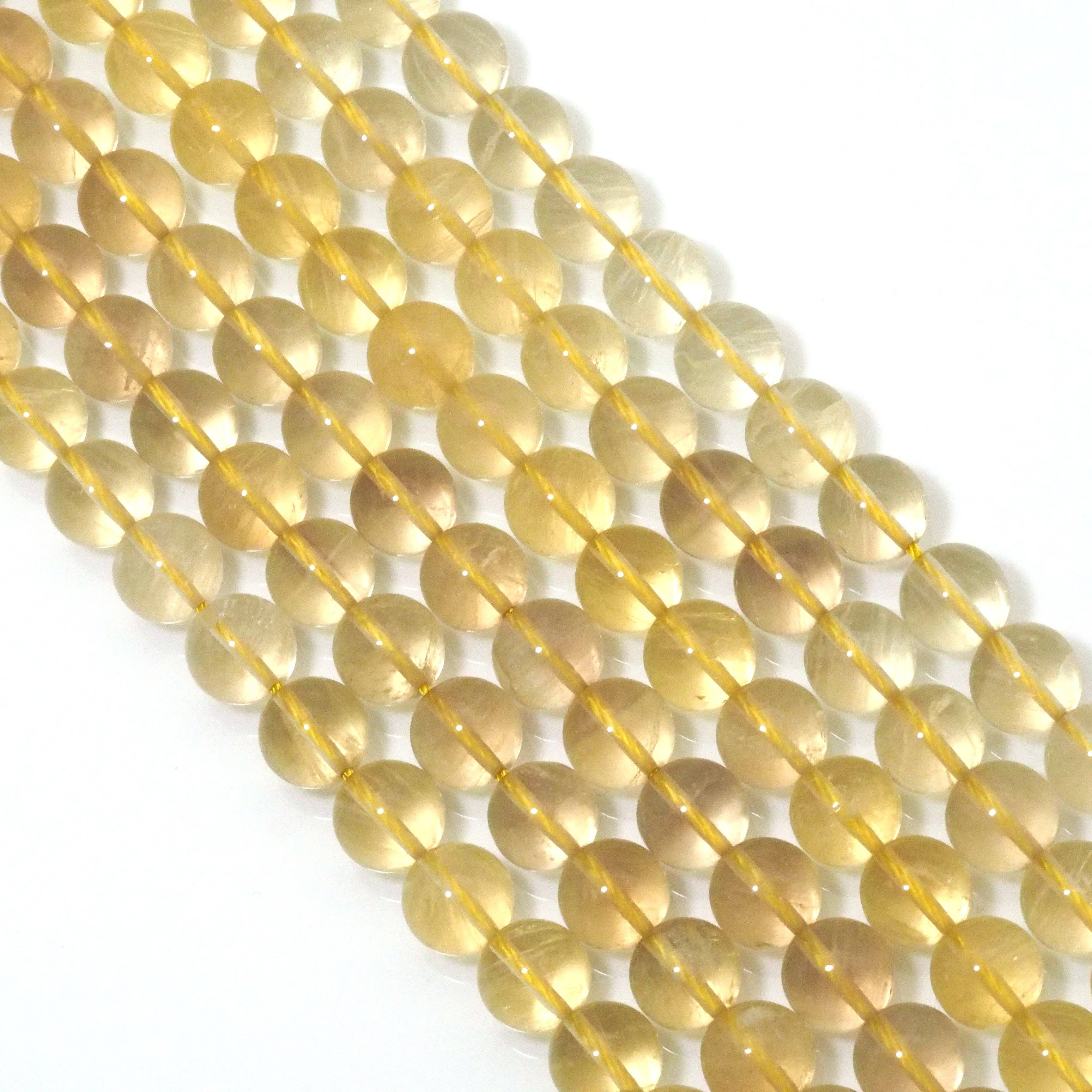 Genuine High Quality Yellow Fluorite Round Smooth Beads, 8mm/10mm, Sku#U1599