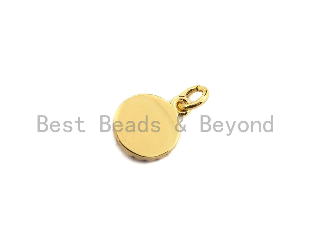 NEW Enamel Round Evil Eye Pendant,Cz Micro Pave Oil Drop Round pendant,Enamel Charm,Enamel Jewelry,9x11mm,sku#Z518