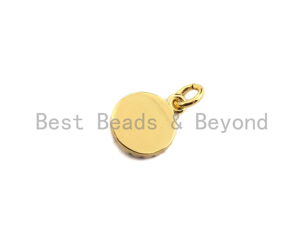 NEW Enamel Round Evil Eye Pendant,Cz Micro Pave Oil Drop Round pendant,Enamel Charm,Enamel Jewelry,9x11mm,sku#Z518