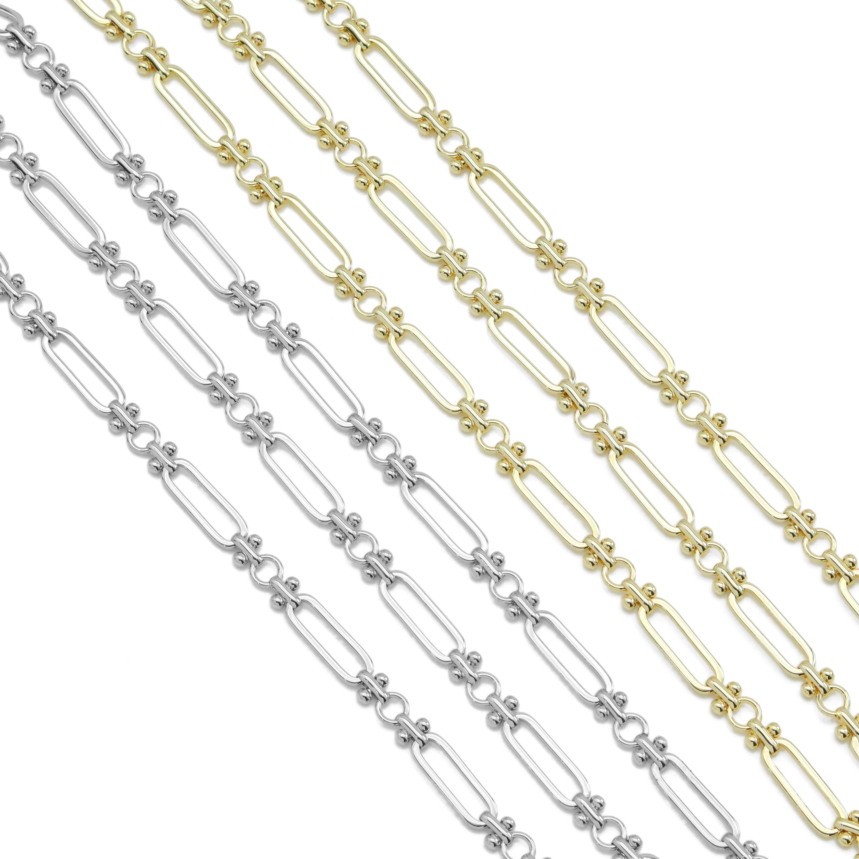 High Quality Long paperclip with dots bar connector Chain By