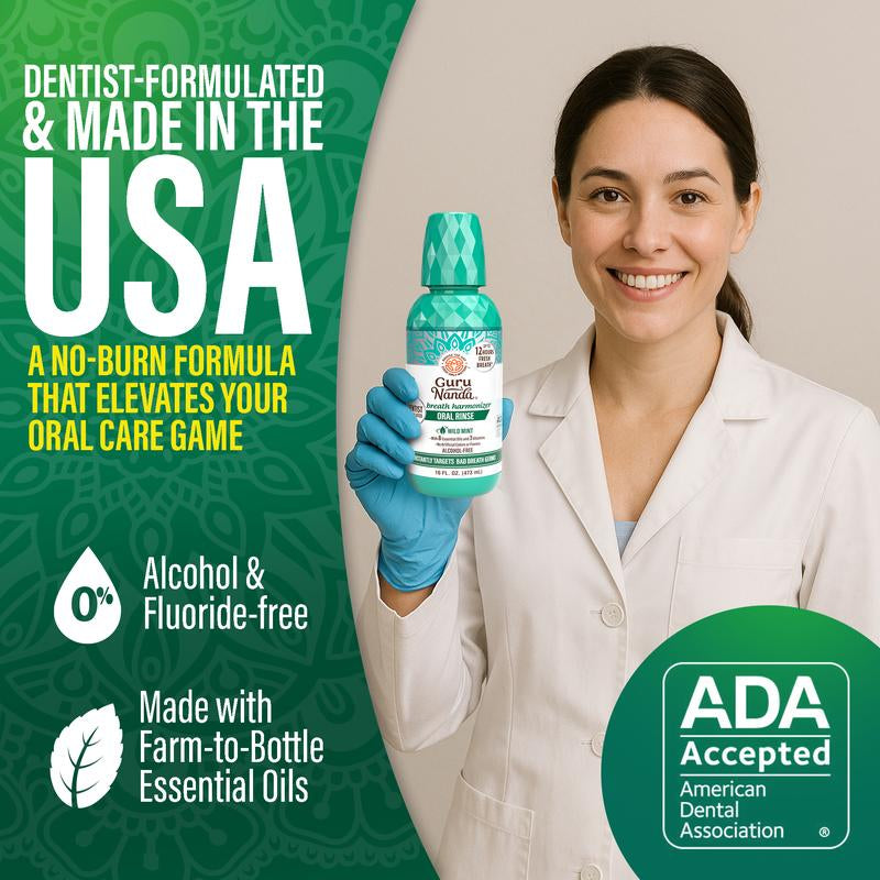 Oral Rinse Breath Harmonizer Mouthwash, Wild Mint - 2 Pack