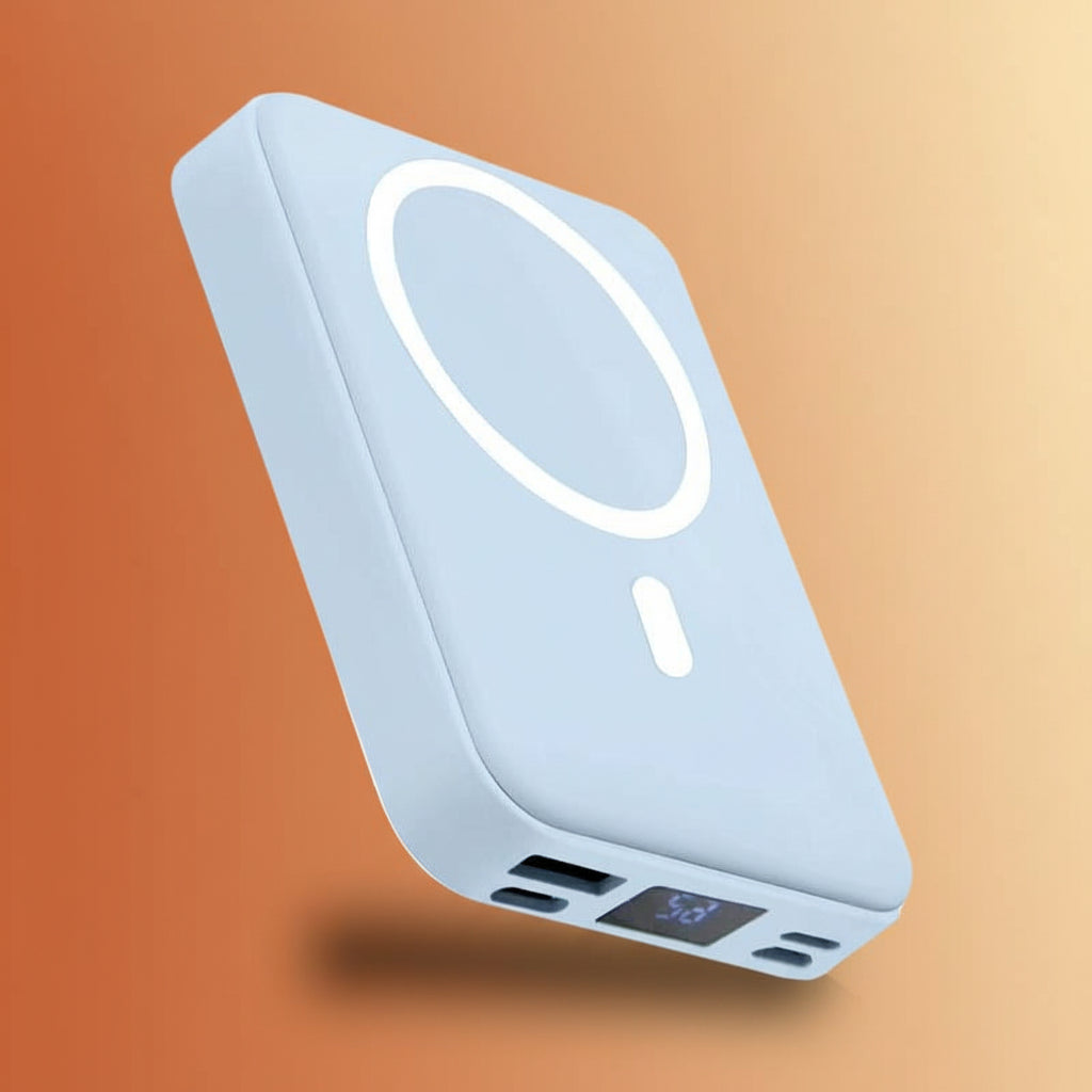 10000Mah Magnetic Power Bank,Foldable Wirelessportable Charger with LED Display,Fast Charging Foriphone 17/16/15/14/13/12 Pro/Pro Max/Plus, Compact Silicone