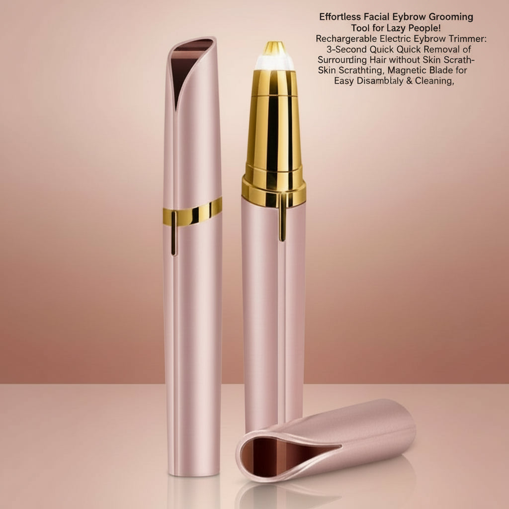 "Effortless Facial Eyebrow Grooming Tool for Lazy People! Rechargeable Electric Eyebrow Trimmer: 3-Second Quick Removal of Eyebrow Surrounding Hair without Skin Scratching, Magnetic Blade for Easy Disassembly & Cleaning,