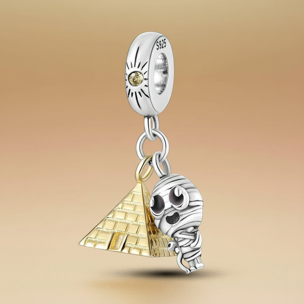 (50-113)MULA S925 Sterling Silver Pendant and Beads , Suitable for Pandora Bracelets and Necklaces, Ideal for Anniversary Gifts, Christmas, Birthday Presents, and Suitable for All Women.