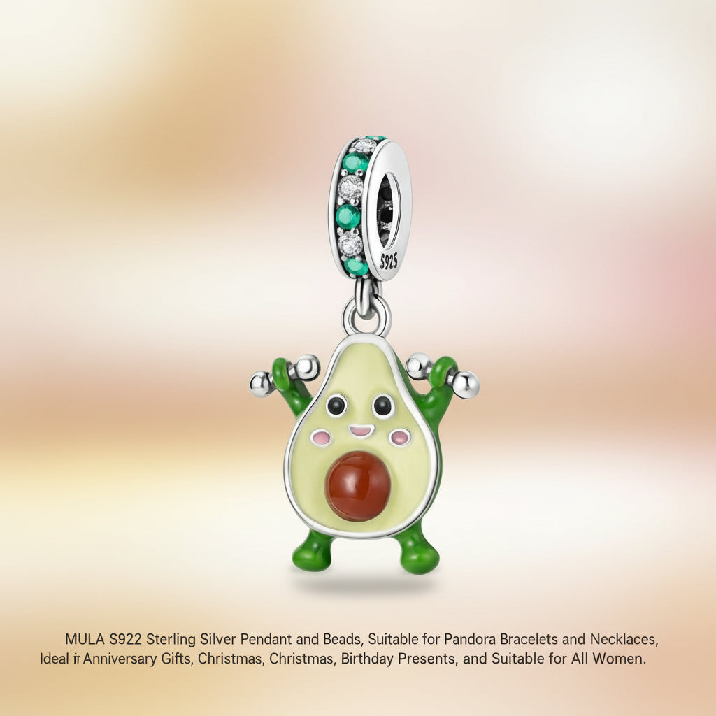 (50-113)MULA S925 Sterling Silver Pendant and Beads , Suitable for Pandora Bracelets and Necklaces, Ideal for Anniversary Gifts, Christmas, Birthday Presents, and Suitable for All Women.