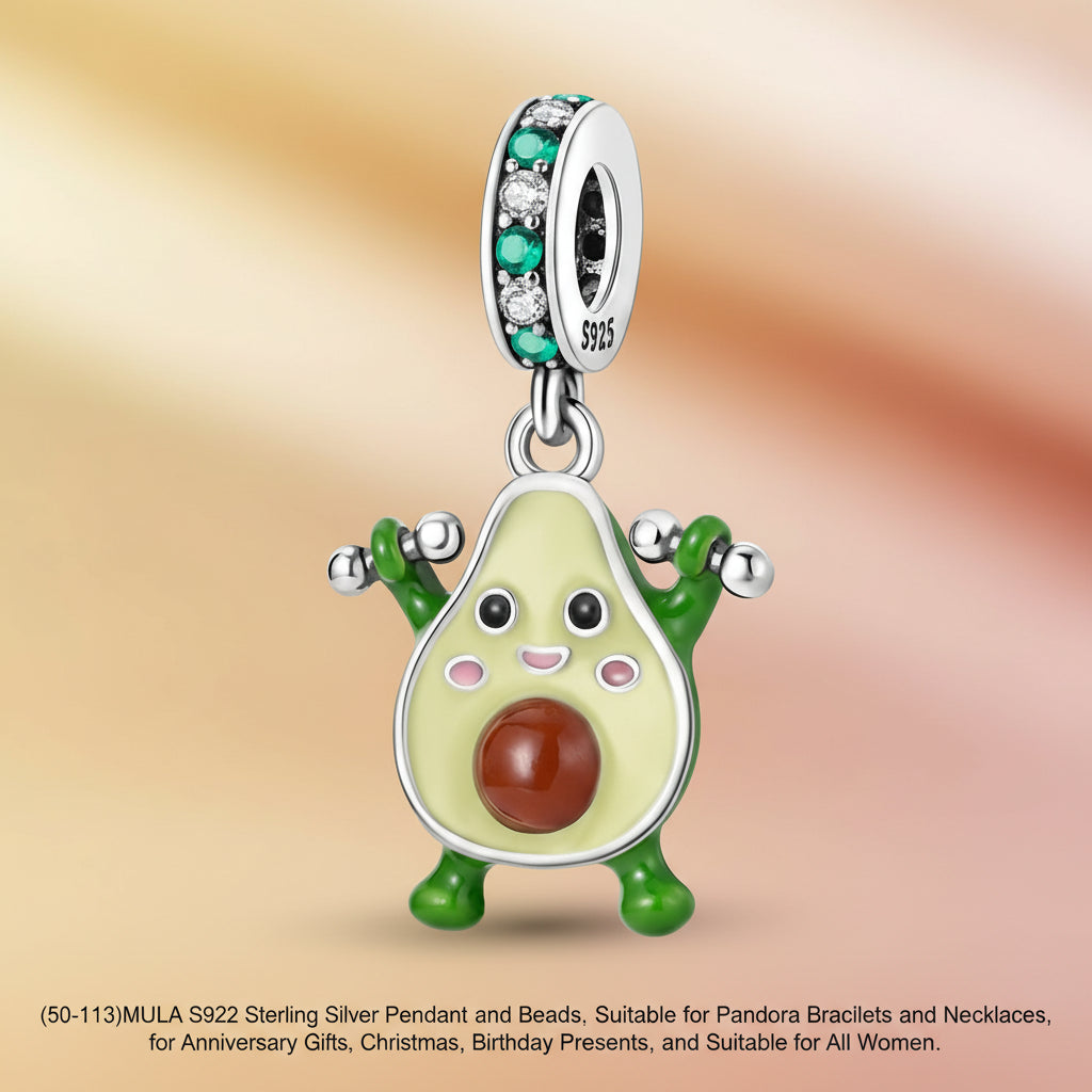 (50-113)MULA S925 Sterling Silver Pendant and Beads , Suitable for Pandora Bracelets and Necklaces, Ideal for Anniversary Gifts, Christmas, Birthday Presents, and Suitable for All Women.