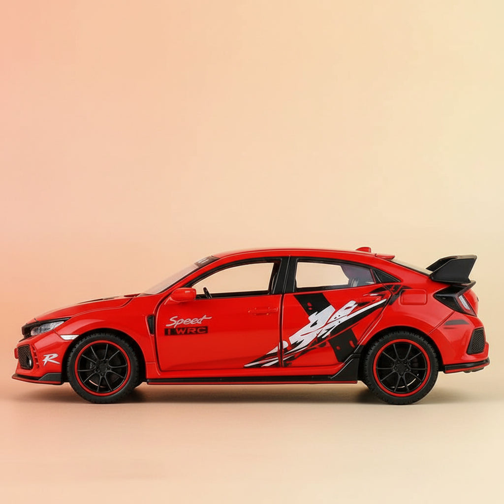 1/32 Scale Type R Diecast Toy Car - Ideal for Young Car Enthusiasts! Features Pull - Back, Openable Doors, Sound & Light. a Must - Have Collection Gift for Boys, Promising Endless Playtime and a Touch of the Iconic Car'S Charm.