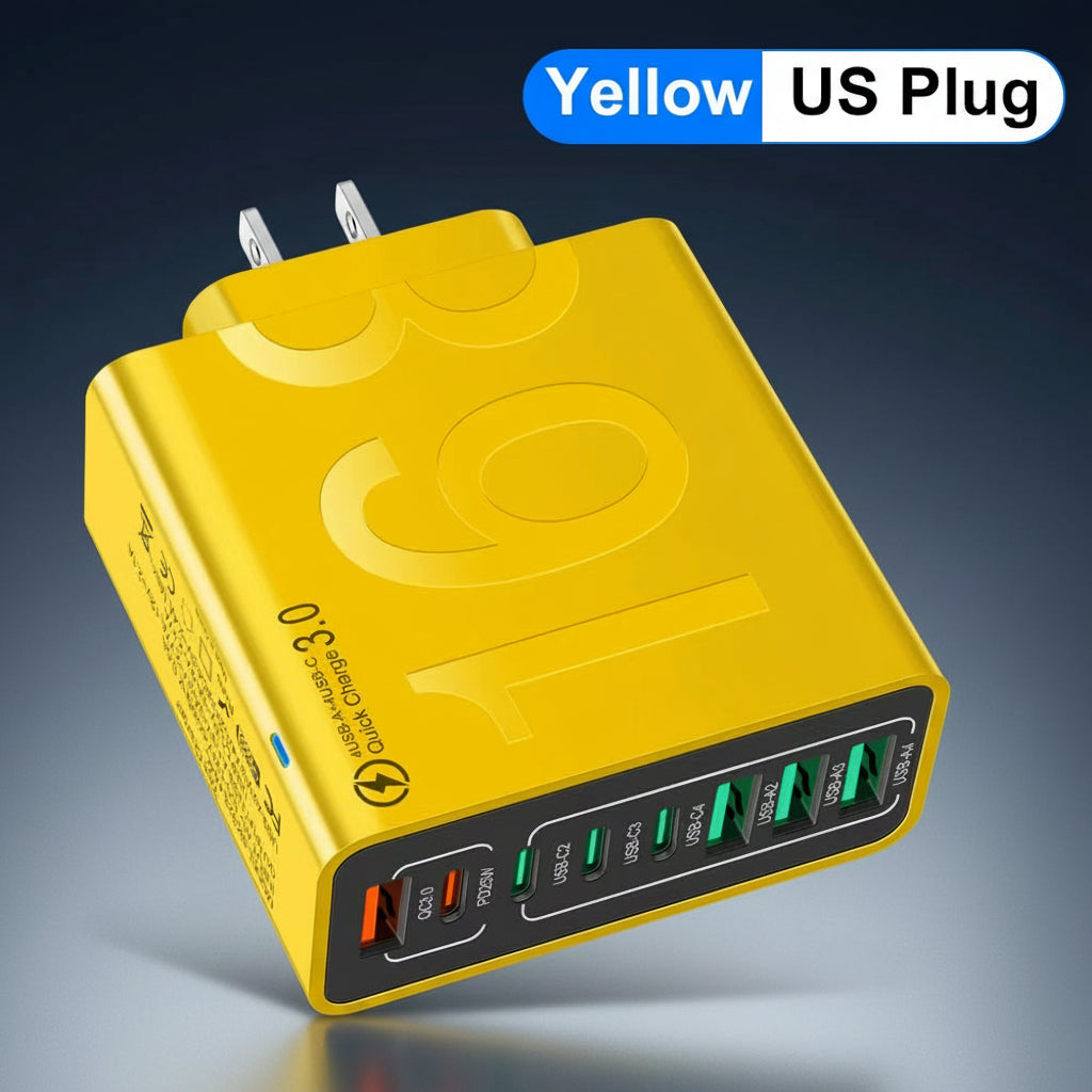 150W Multi Ports USB Charger Fast Charging Wall Adapter for Xiaomi Iphone Samsung Huawei PD Type C Travel Charger EU/US/KR Plug