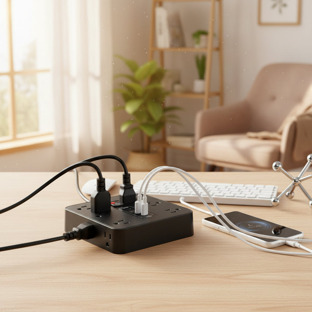 16-In-1 Power Strip with Switch & Surge Protection, Multifunctional Power Strip with 12AC Outlets & 2 USB & 2 Type-C, USB Ports Socket for Office, Home and Travel, Wall Outlet Extender,Power Socket Expander