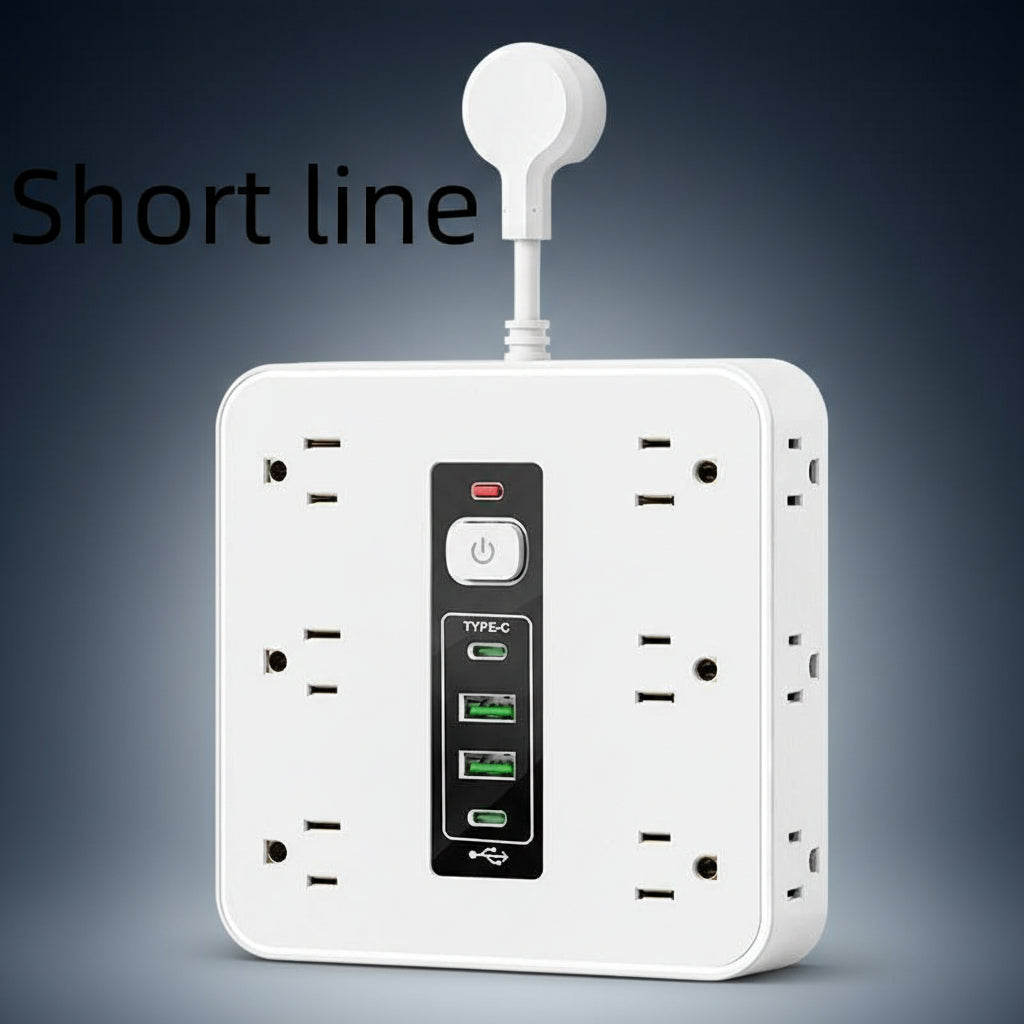 16-In-1 Power Strip with Switch & Surge Protection, Multifunctional Power Strip with 12AC Outlets & 2 USB & 2 Type-C, USB Ports Socket for Office, Home and Travel, Wall Outlet Extender,Power Socket Expander