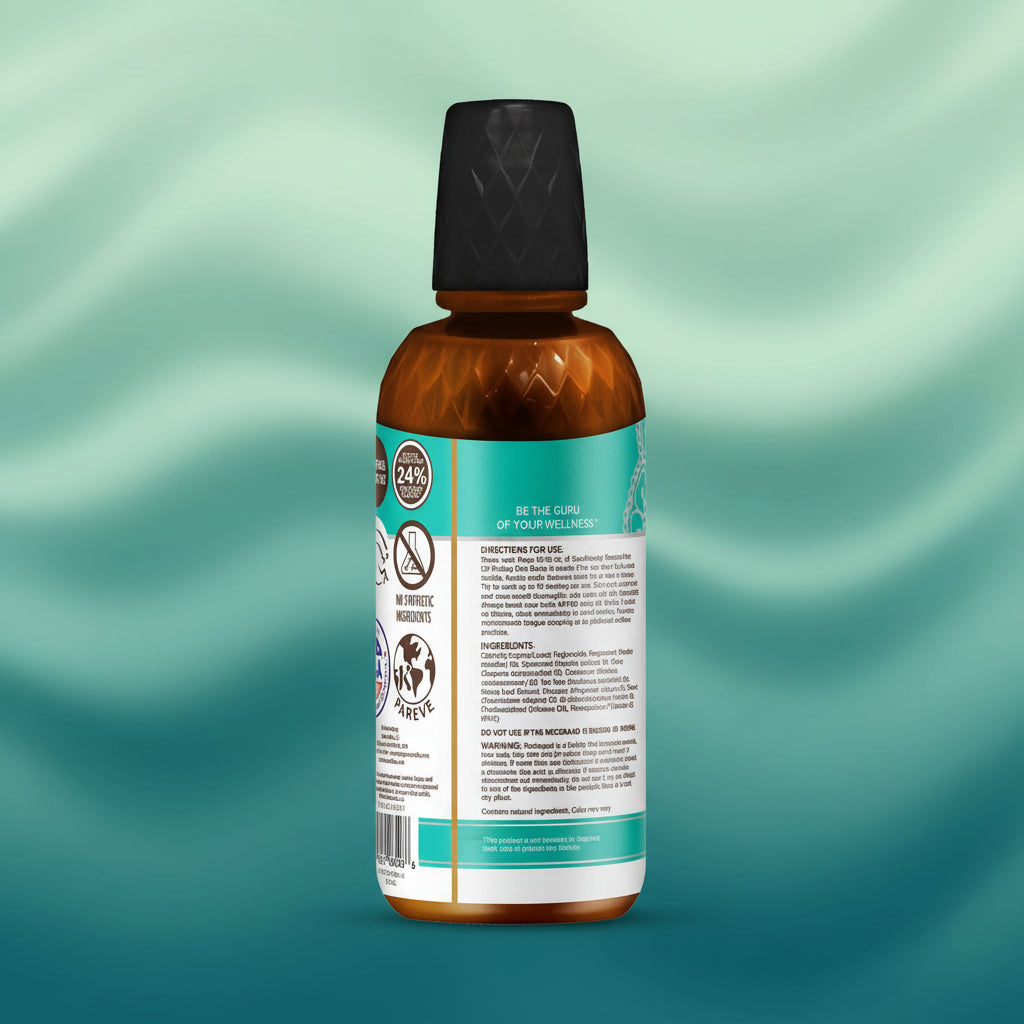 16Oz Refill Bottle - Gurunanda Cocomint Pulling Oil with 7 Essential Oils & Vitamins D, E & K2